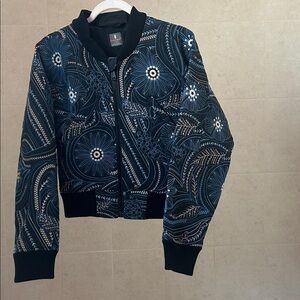 Floral Patterned Blue Jacket